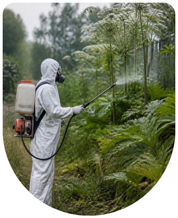 Профессиональная обработка от борщевика на участках в Чебаркуле